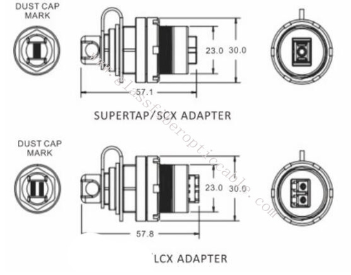 Cavi a fibra ottica esterni antipolvere della toppa con l'adattatore IP67 del connettore dello Sc LC MPO