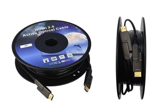 60Hz 18Gbs ha valutato il cavo ottico 15m HDMI 2,0 la spina di alternativa di D - di D della fibra di rame