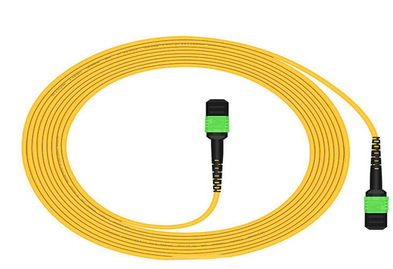 Saltatore a fibra ottica 2m (6ft) OS2 9/125 del fermaglio del cavo di MPO 24 singoli modi del centro