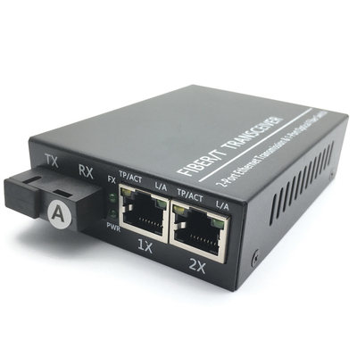 Convertitore di media di singolo modo della fibra del ricetrasmettitore 100/100 di RJ45 Gigabit Ethernet singolo