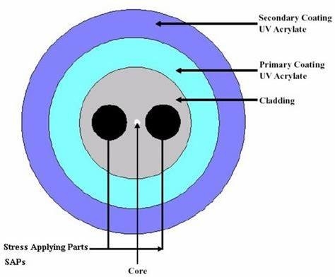 Fibra drogata all'erbio a mantenimento di polarizzazione PM-ESF-7/125 di tipo panda.