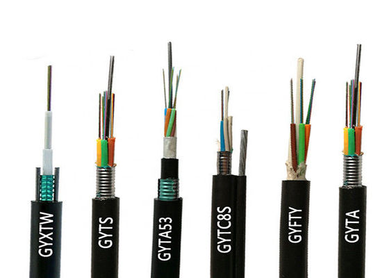 Cavo in fibra ottica in vetro fino a 288 fibre per applicazioni video esterne, tipo fibra monomodale