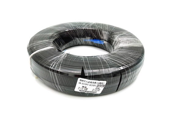 Sc UPC di FTTH a colore ottico del nero di lunghezza del cavo flessibile 200M della fibra di vetro dello Sc UPC